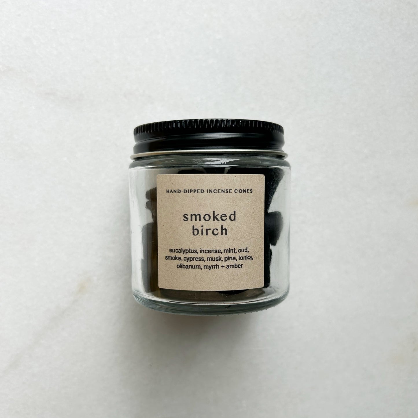 smoked birch incense cones